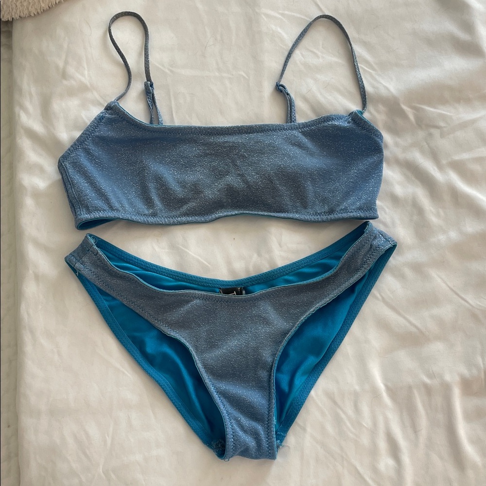 Triangl Blue sparkle Bikini Set